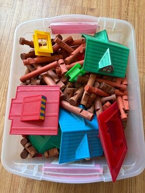 Assorted Plastic Playhouse Roofs and Accessories - Multicolor
